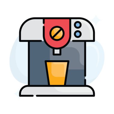 Portable Coffee Maker vektörü arkaplan simgesi stili illüstrasyonla dolu. EPS 10 dosyası