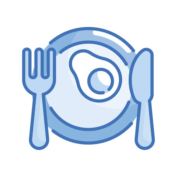 Cucina Posate Vettore Serie Blu Icona Stile Illustrazione File Eps — Vettoriale Stock