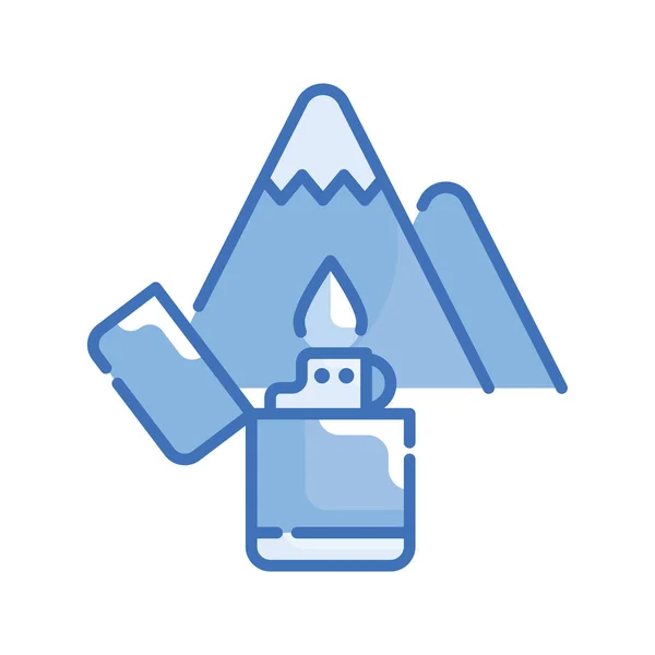 Feuerzeug Vektor Blue Series Icon Style Illustration Eps Datei — Stockvektor
