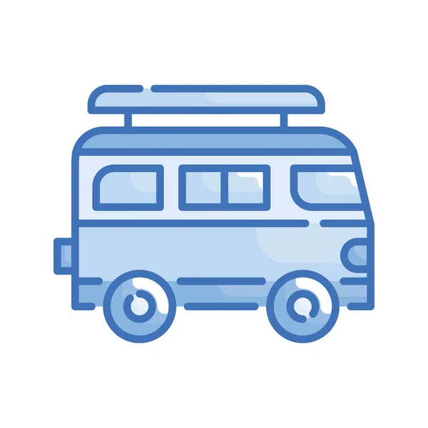 Caravan Vector Illustrazione Stile Icona Serie Blu File Eps — Vettoriale Stock