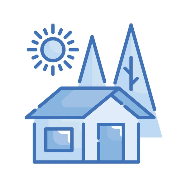 Cabin Vector Blue Series Icon Style Illustration Eps File — Stock Vector