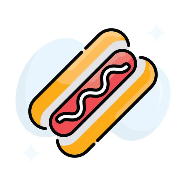 Hot Dog Vektor Gefüllte Umrisse Mit Hintergrundsymbol Stil Illustration Eps — Stockvektor