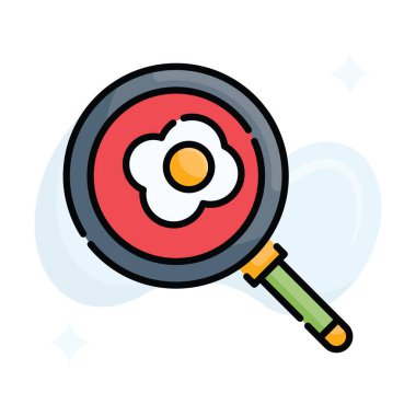 Arka plan simge biçimi illüstrasyonuyla doldurulmuş tava vektörü. EPS 10 dosyası