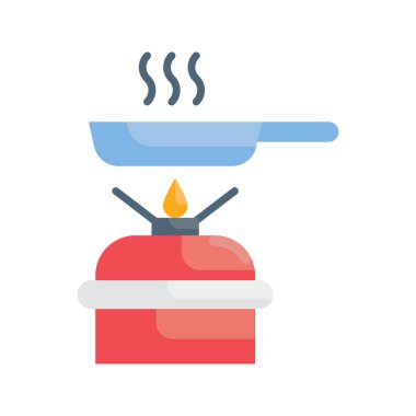 Fırın vektörü Düz simge çizimi yapılıyor. EPS 10 dosyası