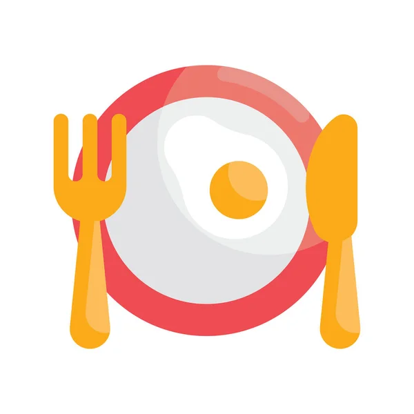 Cuisine Couverts Vectoriel Illustration Style Icône Plate Fichier Eps — Image vectorielle