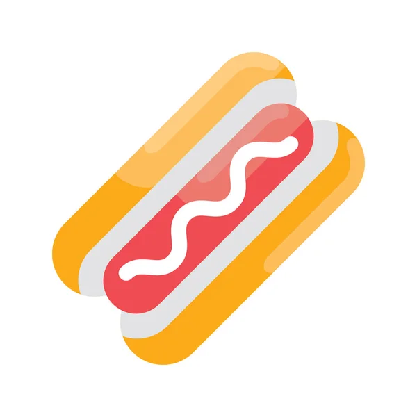 Hot Dog Vektor Flache Ikone Stil Illustration Eps Datei — Stockvektor