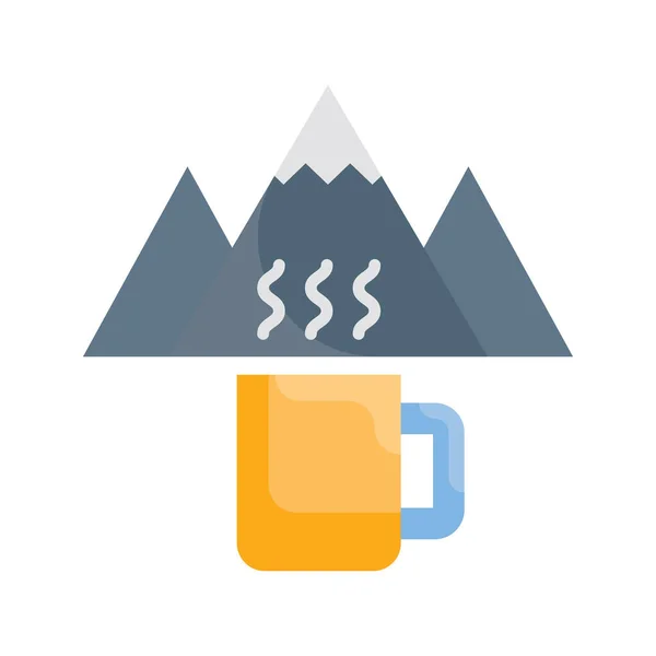 Camping Mug Vector Flat Icon Style Illustration Eps File — Stock Vector