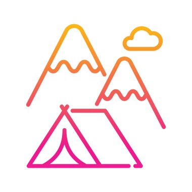 Kamp çadırı vektörü Gradyan simgesi çizimi. EPS 10 dosyası