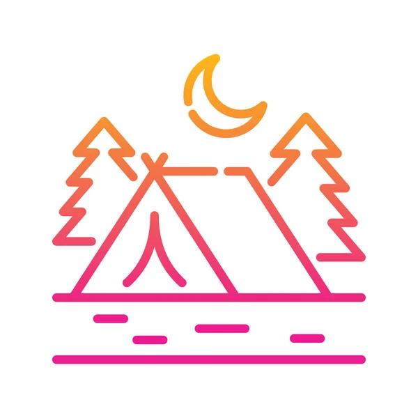 Campingplats Vektor Gradient Ikon Stil Illustration Eps Fil — Stock vektor
