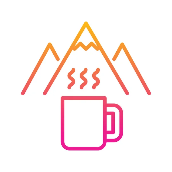 Camping Mug Vector Gradient Icon Style Illustration Eps File — Stock Vector