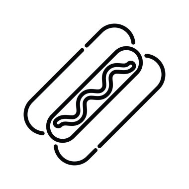 Hot dog vektör ana hatları simge biçimi illüstrasyonu. EPS 10 dosyası