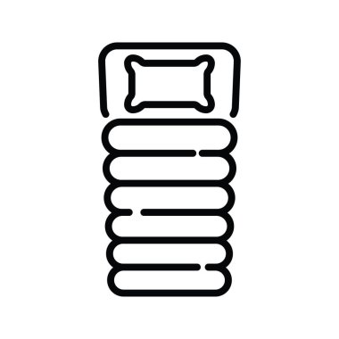 Uyku Torbası vektör ana hatları simge biçimi illüstrasyonu. EPS 10 dosyası