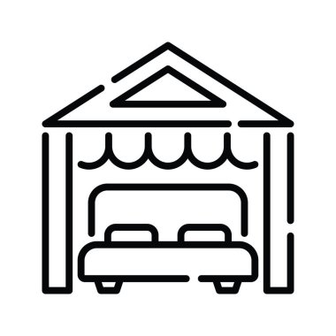 Uyuyan Pad vektör ana hatları simge biçimi illüstrasyonu. EPS 10 dosyası