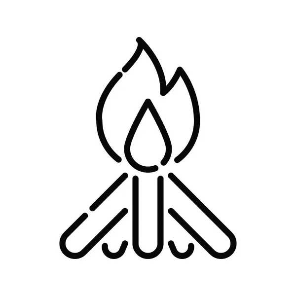 Fire Wood Vektor Umreißt Icon Stil Illustration Eps Datei — Stockvektor