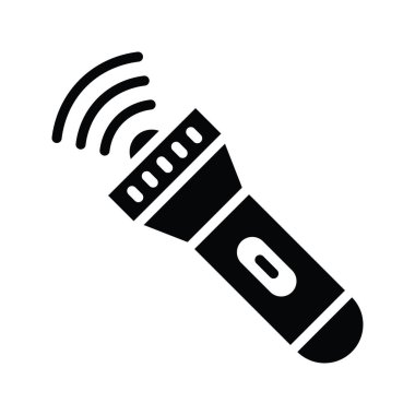 El feneri vektörü katı simge biçimi illüstrasyonu. EPS 10 dosyası