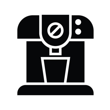 Taşınabilir Kahve Yapıcı vektör katı simge çizimi. EPS 10 dosyası