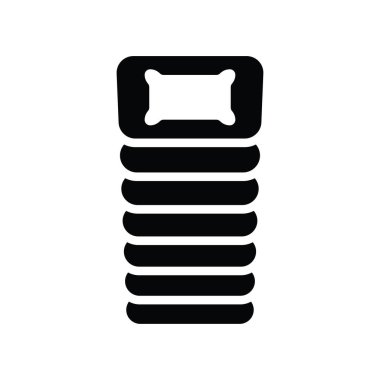 Uyku Torbası vektörü Katı simge biçimi illüstrasyonu. EPS 10 dosyası