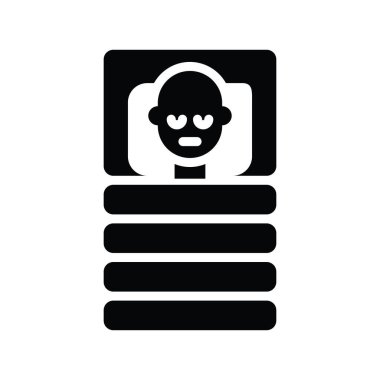 Uyuyan Pad vektörü Katı simge biçimi illüstrasyonu. EPS 10 dosyası