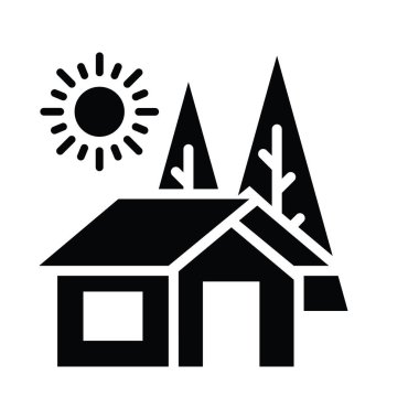 Kabin vektörü: Katı simge biçimi illüstrasyonu. EPS 10 dosyası