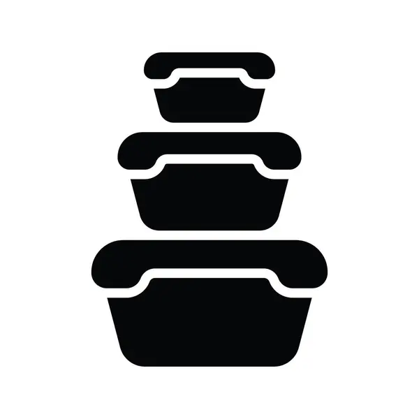 Voedsel Container Vector Solid Pictogram Stijl Illustratie Eps Bestand — Stockvector