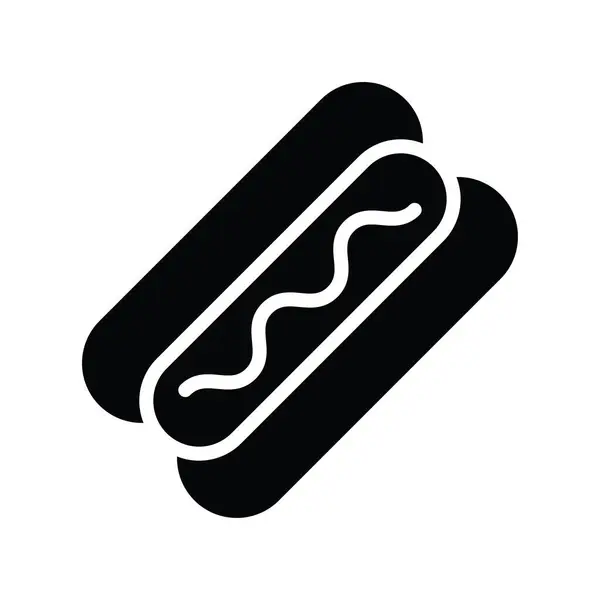 Hot Dog Vektor Ilustrace Stylu Ikony Solid Soubor Eps — Stockový vektor