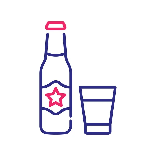 Soft Drink Vektor Zwei Farblinien Icon Stil Illustration Eps Datei — Stockvektor