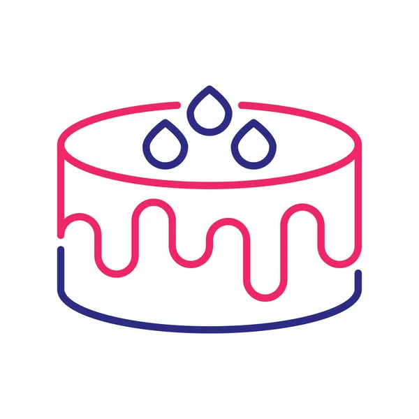 Cake Vector Illustration Style Icône Deux Lignes Couleurs Fichier Eps — Image vectorielle