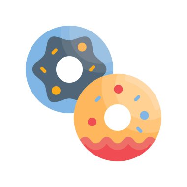 Tatlı çörek vektörü Düz simge çizimi. EPS 10 Dosyası