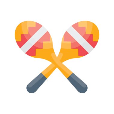 Maracas vektörü Düz simge biçimi illüstrasyonu. EPS 10 Dosyası