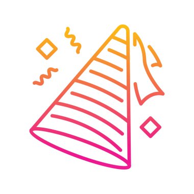 Parti şapka vektörü Gradyan simgesi çizimi. EPS 10 Dosyası