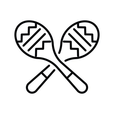 Maracas vektör taslağı simge biçimi illüstrasyonu. EPS 10 Dosyası