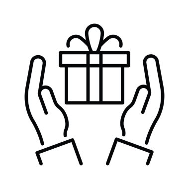 donör vektör ana hatları simge biçimi illüstrasyonu. EPS 10 Dosyası