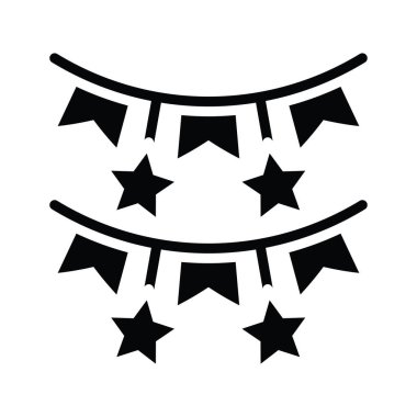 Kağıt çelenk vektörü katı simge biçimi illüstrasyonu. EPS 10 Dosyası