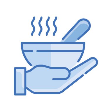 Soup Kitchen Vector Blue serisi Icon tasarım illüstrasyonuna yol açtı. Beyaz arkaplandaki EPS 10 Dosyası