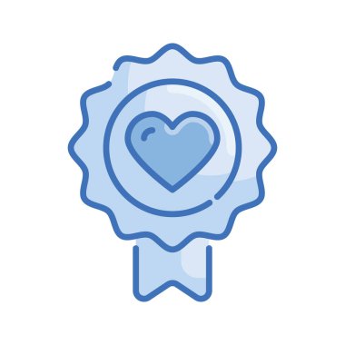 Rozet Vektörü Mavi serisi Simge tasarımı illüstrasyonu. Beyaz arkaplandaki EPS 10 Dosyası