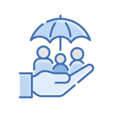 Sosyal Güvenlik Vektörü Mavi serisi Icon tasarım illüstrasyonu. Beyaz arkaplandaki EPS 10 Dosyası