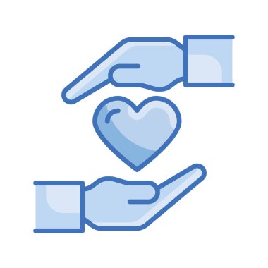 İnsani Vektör Mavi serisi Icon tasarım illüstrasyonu. Beyaz arkaplandaki EPS 10 Dosyası