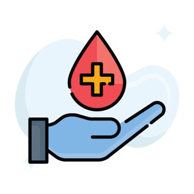 Donör Vektör Doldurulmuş ana hatlı Simge tasarım illüstrasyonu. Beyaz arkaplandaki EPS 10 Dosyası