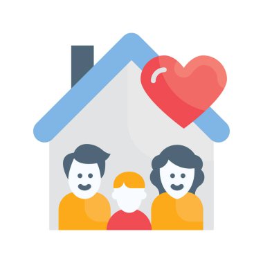 Foster Care Vector Düz Simge tasarımı çizimi. Beyaz arkaplandaki EPS 10 Dosyası