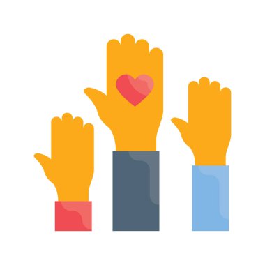 Gönüllü Vektör Düz Simge tasarımı çizimi. Beyaz arkaplandaki EPS 10 Dosyası