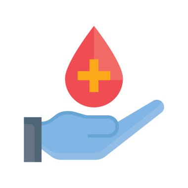Donör Vektör Düz Simge tasarım illüstrasyonu. Beyaz arkaplandaki EPS 10 Dosyası
