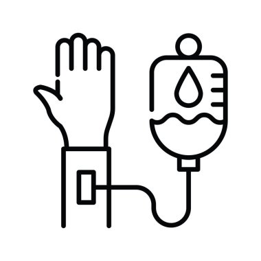 Kan Bağışı Vektörü Simge tasarımı çizimi. Beyaz arkaplandaki EPS 10 Dosyası