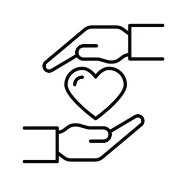 İnsani Vektör ana hatları Simge tasarım illüstrasyonu. Beyaz arkaplandaki EPS 10 Dosyası