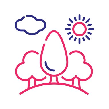 Bakire orman vektörü. İki renk çizgisi simgesi. EPS 10 dosyası