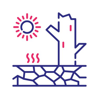 Çöl vektörü. İki renk çizgisi simgesi. EPS 10 dosyası