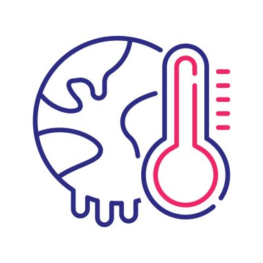 Küresel ısınma vektörü İki renk çizgisi simgesi çizimi. EPS 10 dosyası