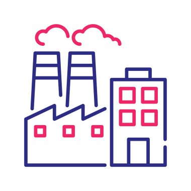 Eko endüstri vektörü İki renk çizgisi simgesi çizimi. EPS 10 dosyası