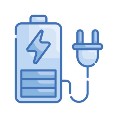 Batarya vektörü Blue serisi simge biçimi illüstrasyonu. EPS 10 dosyası