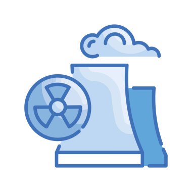 Radyasyon vektörü Mavi serisi simge biçimi illüstrasyonu. EPS 10 dosyası