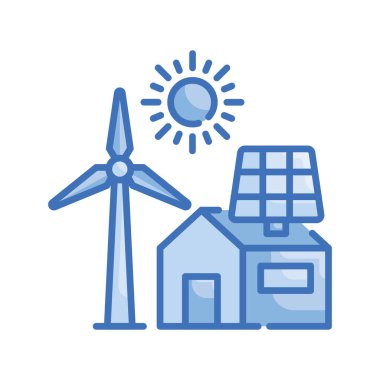Alternatif enerji vektörü Blue serisi simge biçimi illüstrasyonu. EPS 10 dosyası